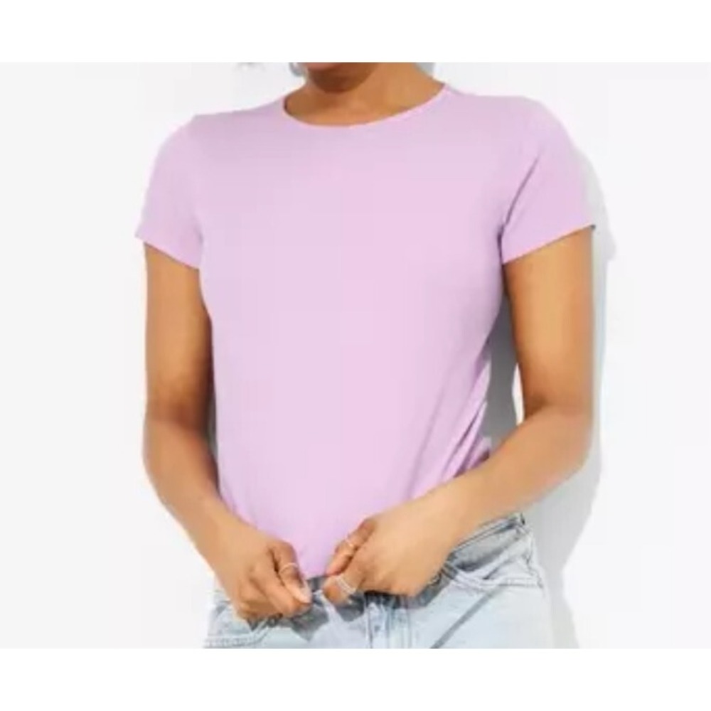 Women's Short Sleeve Ribbed Baby T-Shirt - Wild Fable Violet S
